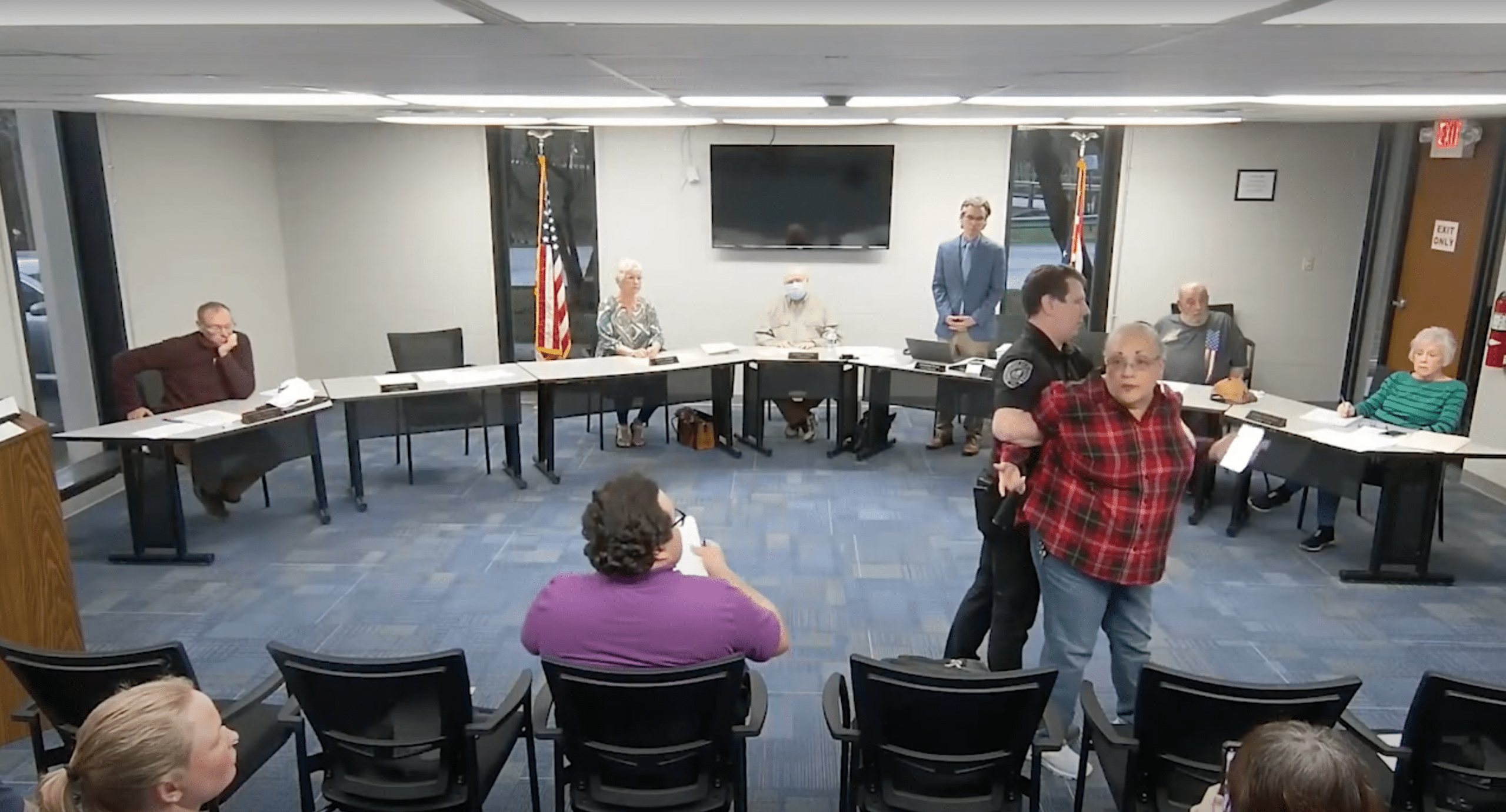 Screenshot of former Nelsonville City Council President Rita Nguyen under arrest.